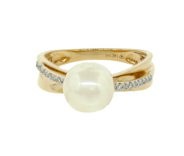 BAGUE 14K P.E.DOUCE 9MM 10=0,05 DIAM - CG RF45989 - PERLE D'IMPORTATION BAGUE 14K P.E.DOUCE 9MM 10=0,05 DIAM - CG RF45989 - PERLE D'IMPORTATION