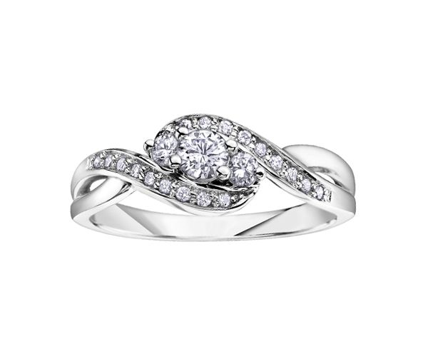BAGUE EN OR 10K BLANC SERTIE DE DIAMANTS - CR DD2243 - BIJOUX CANADIEN BAGUE EN OR 10K BLANC SERTIE DE DIAMANTS - CR DD2243 - BIJOUX CANADIEN