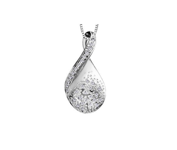 PENDENTIF EN OR 10K BLANC SERTI DE DIAMANTS - CR DD2386 - BIJOUX CANADIEN PENDENTIF EN OR 10K BLANC SERTI DE DIAMANTS - CR DD2386 - BIJOUX CANADIEN