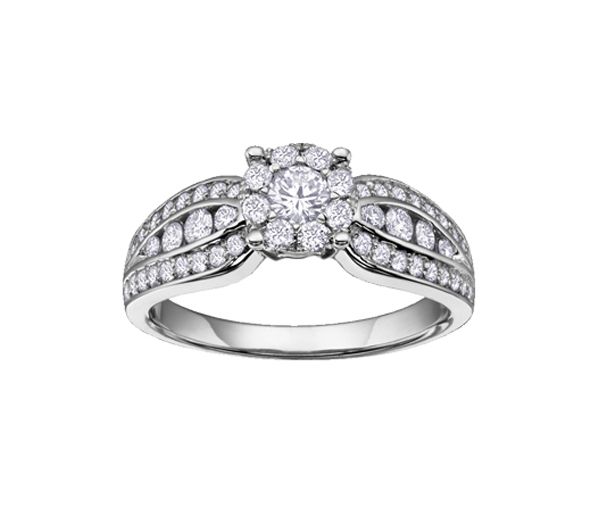 BAGUE EN OR 14K BLANC SERTIE DE DIAMANTS - CR DD2390 - BIJOUX CANADIEN BAGUE EN OR 14K BLANC SERTIE DE DIAMANTS - CR DD2390 - BIJOUX CANADIEN