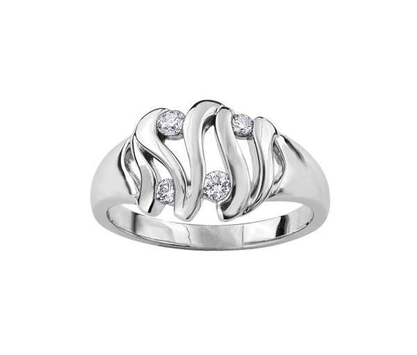 BAGUE EN OR 10K BLANC SERTIE DE DIAMANTS - CR DD2657 - BIJOUX CANADIEN BAGUE EN OR 10K BLANC SERTIE DE DIAMANTS - CR DD2657 - BIJOUX CANADIEN