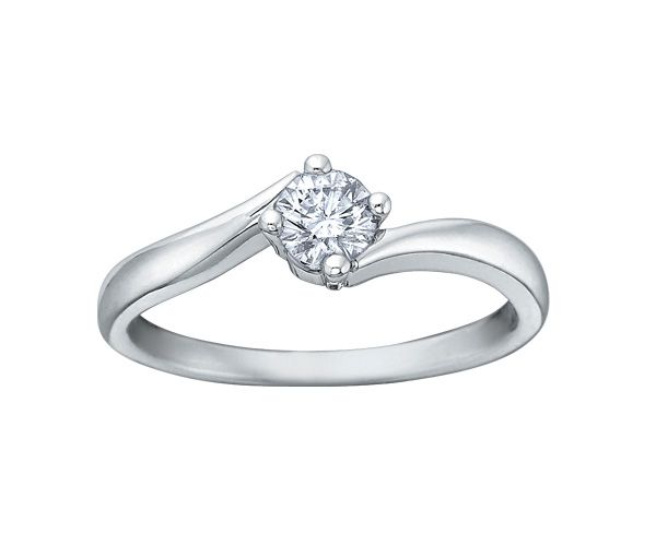BAGUE EN OR 10K BLANC SERTIE D'UN DIAMANT - CR DX263W15 - BIJOUX CANADIEN BAGUE EN OR 10K BLANC SERTIE D'UN DIAMANT - CR DX263W15 - BIJOUX CANADIEN