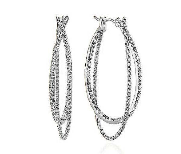 BOUCLES EN OR BLANC SERTIES DE DIAMANTS - GC EG13188W45 - GABRIEL&CO BOUCLES EN OR BLANC SERTIES DE DIAMANTS - GC EG13188W45 - GABRIEL&CO