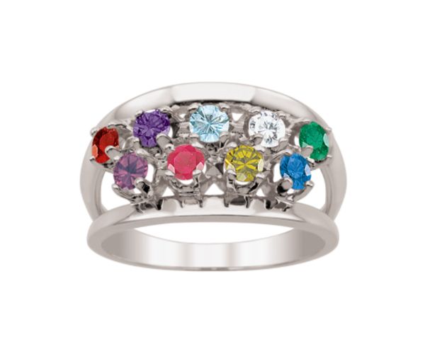 BAGUE FAMILIALE EN ARGENT SERTIE DE 2 À 12 PIERRES - PG 20031ARG - PERSONALIZED GEM BAGUE FAMILIALE EN ARGENT SERTIE DE 2 À 12 PIERRES - PG 20031ARG - PERSONALIZED GEM