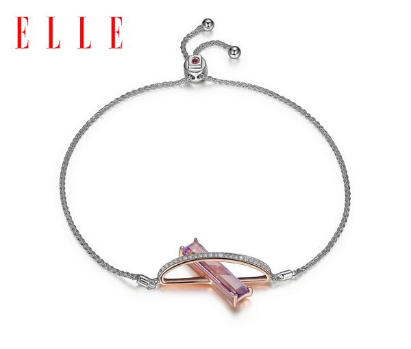 BRAC. DAME ARG.CZ QUARTZ MAUVE 7-9'' - PJ R1LABBGTF8 - ELLE BRAC. DAME ARG.CZ QUARTZ MAUVE 7-9'' - PJ R1LABBGTF8 - ELLE