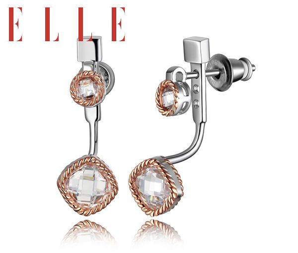BOUCLES ELLE ESSENCE ARG.+PL. ROSE CZ - PJ R2LC4A0058 - ELLE BOUCLES ELLE ESSENCE ARG.+PL. ROSE CZ - PJ R2LC4A0058 - ELLE