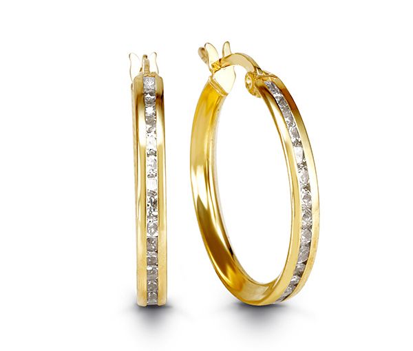 BOUCLES ANNEAUX EN OR SERTIES DE CUBIQUES ZIRCONIAS - SY 1083 - BIJOUX D'IMPORTATION BOUCLES ANNEAUX EN OR SERTIES DE CUBIQUES ZIRCONIAS - SY 1083 - BIJOUX D'IMPORTATION