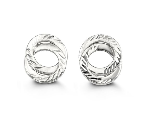 BOUCLES FIXES 10K BL 2 CERCLES 12MM - SY 6083 - BIJOUX D'IMPORTATION BOUCLES FIXES 10K BL 2 CERCLES 12MM - SY 6083 - BIJOUX D'IMPORTATION