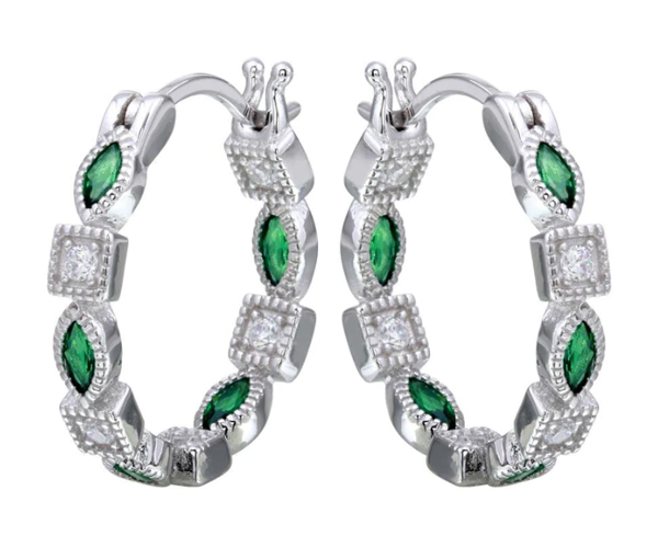 BOUCLES ANNEAUX EN ARGENT RHODIÉ SERTIES DE CUBIQUES ZIRCONIAS - SP STE01122GR - BIJOUX D'IMPORTATION BOUCLES ANNEAUX EN ARGENT RHODIÉ SERTIES DE CUBIQUES ZIRCONIAS - SP STE01122GR - BIJOUX D'IMPORTATION