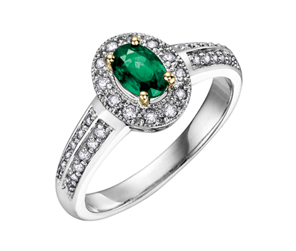 BAGUE EN OR 2 TONS SERTIE D'UN RUBIS, D'UNE TANZANITE OU D'UNE ÉMERAUDE ET DE DIAMANTS - CR DX288EM - BIJOUX CANADIEN BAGUE EN OR 2 TONS SERTIE D'UN RUBIS, D'UNE TANZANITE OU D'UNE ÉMERAUDE ET DE DIAMANTS - CR DX288EM - BIJOUX CANADIEN