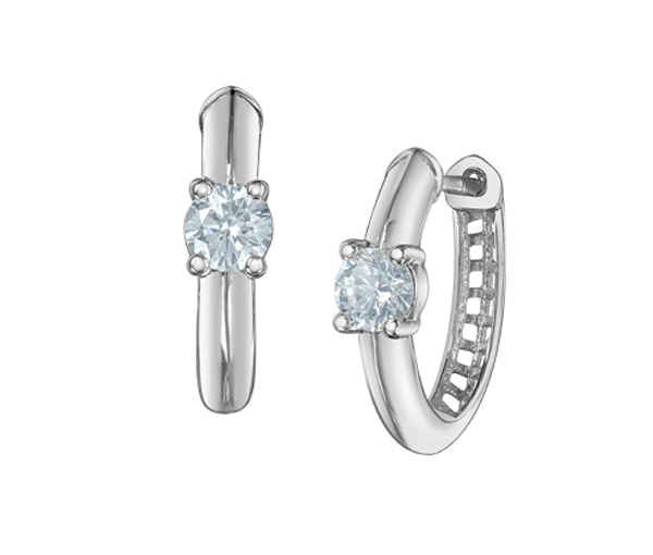 BOUCLES HUGGIES EN OR BLANC SERTIES DE DIAMANTS DE LABORATOIRE - CR 70046 - BIJOUX CANADIEN BOUCLES HUGGIES EN OR BLANC SERTIES DE DIAMANTS DE LABORATOIRE - CR 70046 - BIJOUX CANADIEN