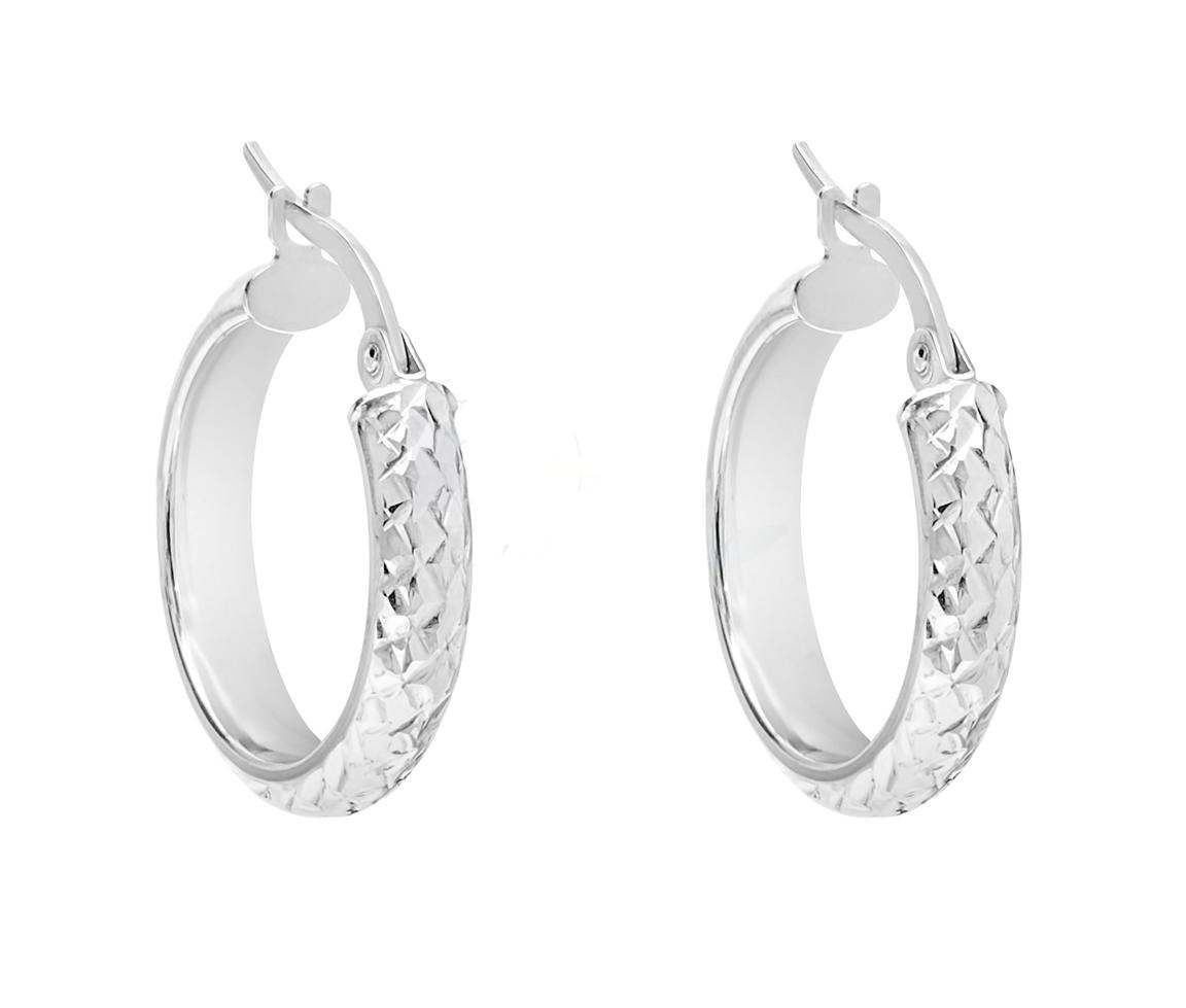 BOUCLES ANNEAUX EN OR BLANC TAILLÉES DIAMANT - CB EWB10201/20 - CBE BOUCLES ANNEAUX EN OR BLANC TAILLÉES DIAMANT - CB EWB10201/20 - CBE
