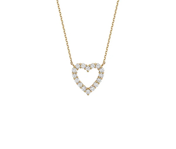 COLLIER COEUR AJOURÉ EN OR SERTI DE DIAMANTS - BR 0804HT40Y - Bijoux d'importation COLLIER COEUR AJOURÉ EN OR SERTI DE DIAMANTS - BR 0804HT40Y - Bijoux d'importation