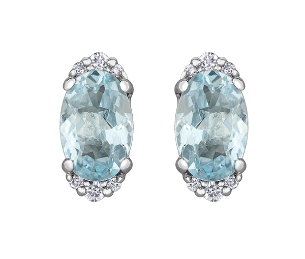 BOUCLES EN OR BLANC SERTIES D'AIGUES MARINES ET DE DIAMANTS - CR DD7956WAQ - BIJOUX CANADIEN BOUCLES EN OR BLANC SERTIES D'AIGUES MARINES ET DE DIAMANTS - CR DD7956WAQ - BIJOUX CANADIEN