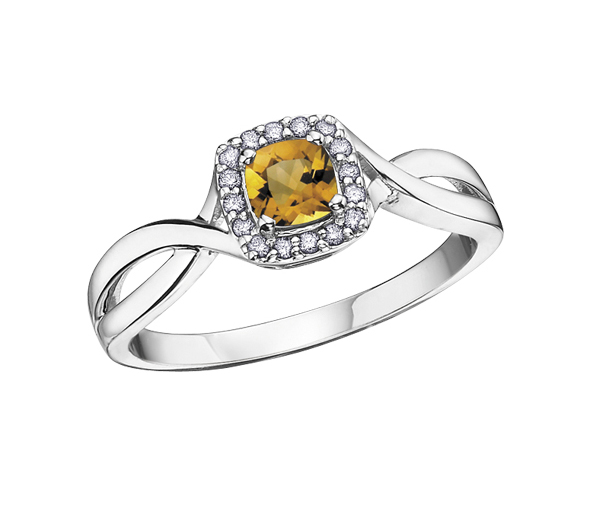 BAGUE EN OR BLANC SERTIE D'UNE PIERRE DE NAISSANCE VARIÉE ET DE DIAMANTS - CR DX533CI - BIJOUX CANADIEN BAGUE EN OR BLANC SERTIE D'UNE PIERRE DE NAISSANCE VARIÉE ET DE DIAMANTS - CR DX533CI - BIJOUX CANADIEN