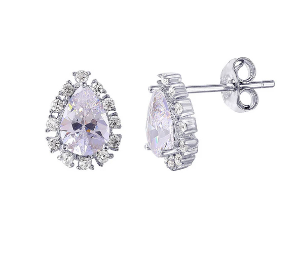 BOUCLEES EN ARGENT RHODIÉ EN FORME DE GOUTTE SERTIES DE CUBIQUES ZIRCONIAS - SP STE01027/04 - BIJOUX D'IMPORTATION BOUCLEES EN ARGENT RHODIÉ EN FORME DE GOUTTE SERTIES DE CUBIQUES ZIRCONIAS - SP STE01027/04 - BIJOUX D'IMPORTATION