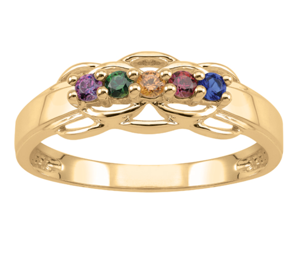BAGUE FAMILLIALE EN ARGENT OU EN OR SERTIE DE 3 À 7 PIERRES - PG 20047Y/N - PERSONALIZED GEM BAGUE FAMILLIALE EN ARGENT OU EN OR SERTIE DE 3 À 7 PIERRES - PG 20047Y/N - PERSONALIZED GEM