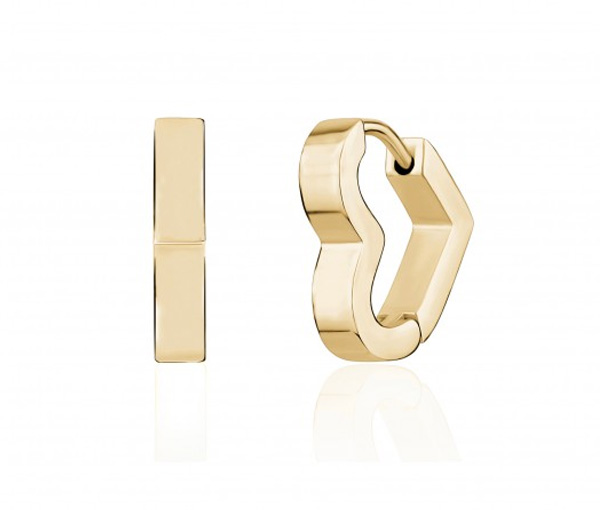 BOUCLES HUGGIES EN ACIER EN FORME DE COEUR - AZ SSE183G - AREZZO BOUCLES HUGGIES EN ACIER EN FORME DE COEUR - AZ SSE183G - AREZZO