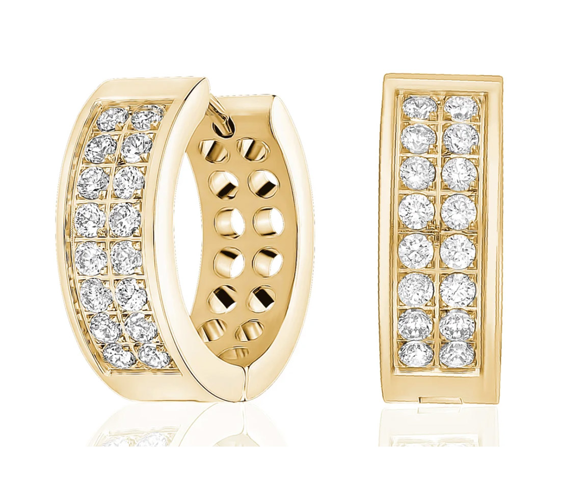 BOUCLES HUGGIES ACIER 2 RANGS CZ - AZ SSE152G - AREZZO BOUCLES HUGGIES ACIER 2 RANGS CZ - AZ SSE152G - AREZZO