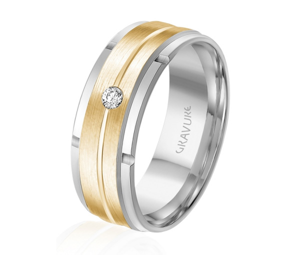 JONC EN OR OU EN PLATINE SERTI D'UN DIAMANT - ML GHD1758WY18 - MALO JONC EN OR OU EN PLATINE SERTI D'UN DIAMANT - ML GHD1758WY18 - MALO