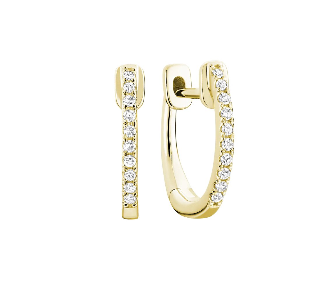JOLIES BOUCLES HUGGIES EN OR 10K SERTIES DE DIAMANTS - BR 130410080Y - Bijoux d'importation JOLIES BOUCLES HUGGIES EN OR 10K SERTIES DE DIAMANTS - BR 130410080Y - Bijoux d'importation