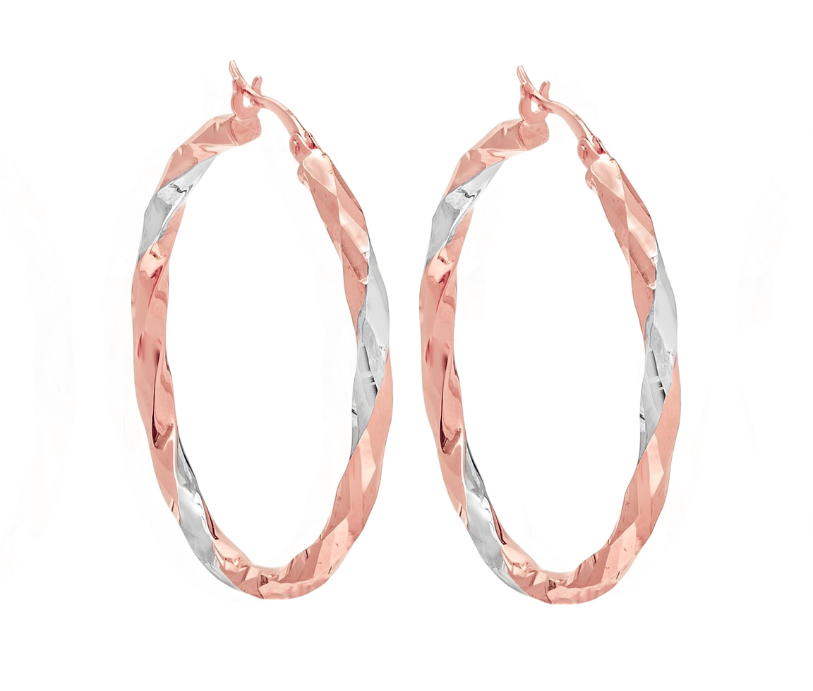 BOUCLES ANNEAUX TWISTÉES EN OR 2 TONS JAUNE OU ROSE - CB E2TB44509P - CBE BOUCLES ANNEAUX TWISTÉES EN OR 2 TONS JAUNE OU ROSE - CB E2TB44509P - CBE