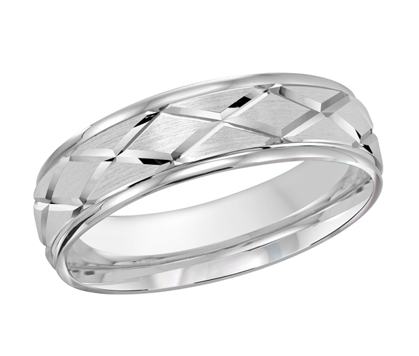 JONC EN OR 10K AVEC TAILLE DIAMANT À MOTIF EN X - ML FT111/6W1 - MALO JONC EN OR 10K AVEC TAILLE DIAMANT À MOTIF EN X - ML FT111/6W1 - MALO