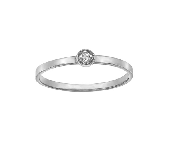 BAGUE EN OR 10K SERTIE D'UN DIAMANT - CR DD7201W - BIJOUX CANADIEN BAGUE EN OR 10K SERTIE D'UN DIAMANT - CR DD7201W - BIJOUX CANADIEN
