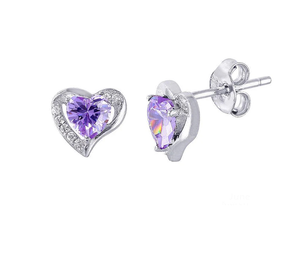 BOUCLES EN FORME DE COEUR SERTIES DE CUBIQUES ZIRCONIAS AUX COULEURS DE PIERRES DE NAISSANCES - SP STE01028/06 - BIJOUX D'IMPORTATION BOUCLES EN FORME DE COEUR SERTIES DE CUBIQUES ZIRCONIAS AUX COULEURS DE PIERRES DE NAISSANCES - SP STE01028/06 - BIJOUX D'IMPORTATION