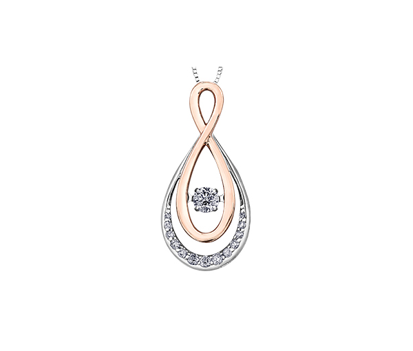PENDENTIF EN OR 2 TONS SERTI D'UN DIAMANT CANADIEN DANSANT ET DE DIAMANTS - CR AM369RW - DIAMANT CANADIEN PENDENTIF EN OR 2 TONS SERTI D'UN DIAMANT CANADIEN DANSANT ET DE DIAMANTS - CR AM369RW - DIAMANT CANADIEN