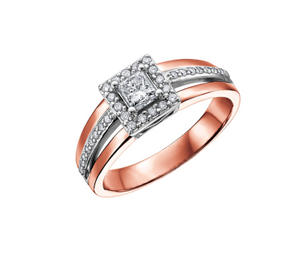 BAGUE EN OR 14K 2 TONS SERTIE DE DIAMANTS - CR DX456RW40 - BIJOUX CANADIEN BAGUE EN OR 14K 2 TONS SERTIE DE DIAMANTS - CR DX456RW40 - BIJOUX CANADIEN