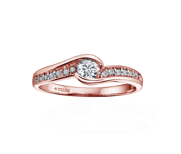 BAGUE EN OR SERTIE D'UN DIAMANT CANADIEN ET DE DIAMANTS - CR ML129R - BIJOUX CANADIEN BAGUE EN OR SERTIE D'UN DIAMANT CANADIEN ET DE DIAMANTS - CR ML129R - BIJOUX CANADIEN