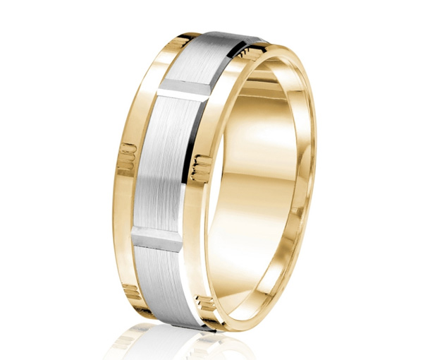 JONC EN OR OU EN PLATINE AVEC MOTIF BLOC ET SATINÉ AU CENTRE - ML GH1453YW14 - MALO JONC EN OR OU EN PLATINE AVEC MOTIF BLOC ET SATINÉ AU CENTRE - ML GH1453YW14 - MALO