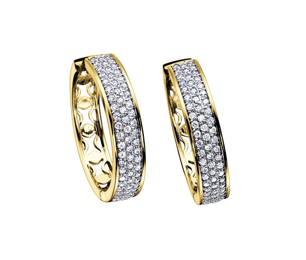 BOUCLES HUGGIES EN OR SERTIES D'UN CARAT DE DIAMANTS - CR DX443Y100 - BIJOUX CANADIEN BOUCLES HUGGIES EN OR SERTIES D'UN CARAT DE DIAMANTS - CR DX443Y100 - BIJOUX CANADIEN