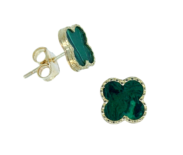 BOUCLES FIXES TRÈFLES EN OR JAUNE SERTIES DE PIERRES DE COULEURS VARIÉES - CB TREBOUMA - CBE BOUCLES FIXES TRÈFLES EN OR JAUNE SERTIES DE PIERRES DE COULEURS VARIÉES - CB TREBOUMA - CBE