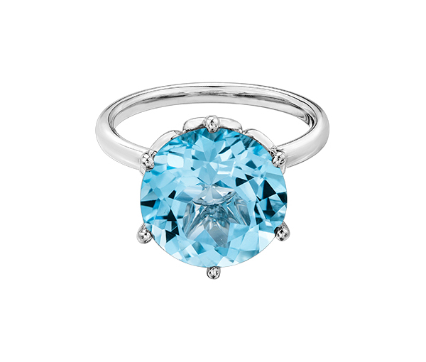 BAGUE EN OR JAUNE, ROSE OU BLANC SERTIE D'UNE PIERRE VARIÉE - CR DX680WBT - BIJOUX CANADIEN BAGUE EN OR JAUNE, ROSE OU BLANC SERTIE D'UNE PIERRE VARIÉE - CR DX680WBT - BIJOUX CANADIEN