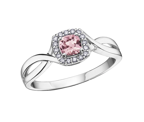 BAGUE EN OR BLANC SERTIE D'UNE PIERRE DE NAISSANCE VARIÉE ET DE DIAMANTS - CR DX533PT - BIJOUX CANADIEN BAGUE EN OR BLANC SERTIE D'UNE PIERRE DE NAISSANCE VARIÉE ET DE DIAMANTS - CR DX533PT - BIJOUX CANADIEN