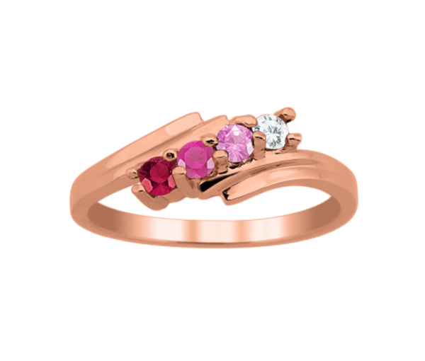 BAGUE FAMILLIALE EN ARGENT OU EN OR SERTIE DE 2 À 7 PIERRES - PG 20025R/14 - PERSONALIZED GEM BAGUE FAMILLIALE EN ARGENT OU EN OR SERTIE DE 2 À 7 PIERRES - PG 20025R/14 - PERSONALIZED GEM