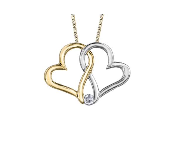 PENDENTIF EN OR 10K 2 TONS SERTI D'UN DIAMANT CANADIEN - CR ML601 - DIAMANT CANADIEN PENDENTIF EN OR 10K 2 TONS SERTI D'UN DIAMANT CANADIEN - CR ML601 - DIAMANT CANADIEN