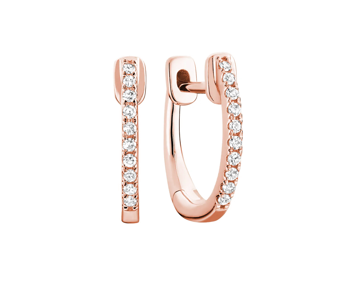 JOLIES BOUCLES HUGGIES EN OR 10K SERTIES DE DIAMANTS - BR 130410081R - Bijoux d'importation JOLIES BOUCLES HUGGIES EN OR 10K SERTIES DE DIAMANTS - BR 130410081R - Bijoux d'importation