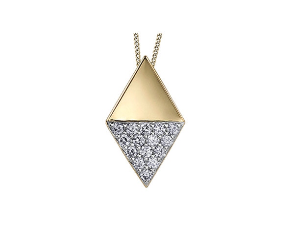 PENDENTIF LOSANGE EN OR 10K SERTI DE DIAMANTS - CR DD7983Y - BIJOUX CANADIEN PENDENTIF LOSANGE EN OR 10K SERTI DE DIAMANTS - CR DD7983Y - BIJOUX CANADIEN