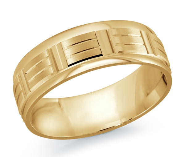 JONC EN OR OU EN PLATINE AVEC MOTIF 3 LIGNES - ML FT611/7Y1 - MALO JONC EN OR OU EN PLATINE AVEC MOTIF 3 LIGNES - ML FT611/7Y1 - MALO