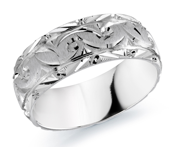 JONC EN OR 10K AVEC MOTIF CISELÉ 8MM 1.4MM - ML FT147 8W0 - MALO JONC EN OR 10K AVEC MOTIF CISELÉ 8MM 1.4MM - ML FT147 8W0 - MALO