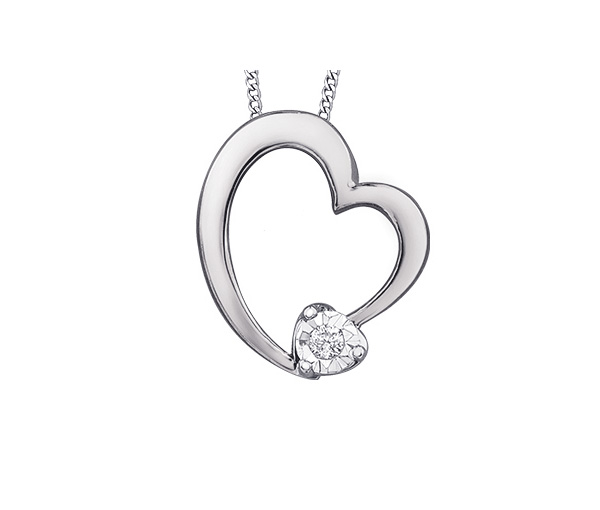 PENDENTIF COEUR AJOURÉ EN OR SERTI D'UN DIAMANT - CR DD7782W - BIJOUX CANADIEN PENDENTIF COEUR AJOURÉ EN OR SERTI D'UN DIAMANT - CR DD7782W - BIJOUX CANADIEN