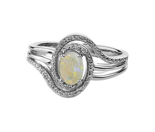 BAGUE EN ARGENT SERTIE D'UNE PIERRE DE NAISSANCE ET DE DIAMANTS - CR DX618SOP - BIJOUX CANADIEN BAGUE EN ARGENT SERTIE D'UNE PIERRE DE NAISSANCE ET DE DIAMANTS - CR DX618SOP - BIJOUX CANADIEN