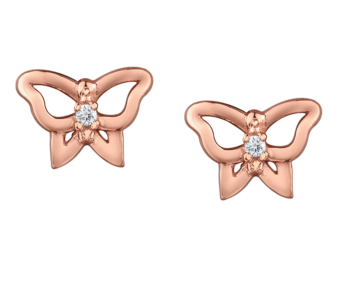 BOUCLES PAPILLON AJOURÉ EN OR SERTIES DE DIAMANTS - CR DD7970R - BIJOUX CANADIEN BOUCLES PAPILLON AJOURÉ EN OR SERTIES DE DIAMANTS - CR DD7970R - BIJOUX CANADIEN