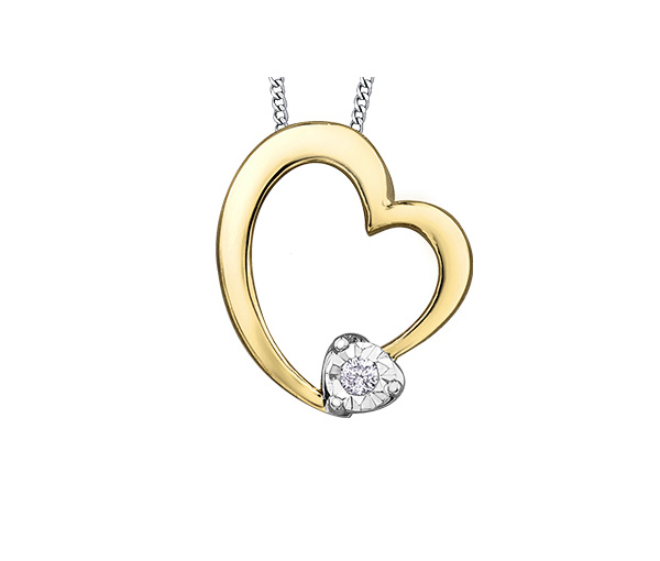 PENDENTIF COEUR AJOURÉ EN OR SERTI D'UN DIAMANT - CR DD7782Y - BIJOUX CANADIEN PENDENTIF COEUR AJOURÉ EN OR SERTI D'UN DIAMANT - CR DD7782Y - BIJOUX CANADIEN