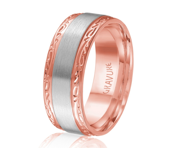 JONC EN OR OU EN PLATINE AVEC MOTIF GRAVURE BRANCHE ET SATINÉ AU CENTRE - ML GH1512PW810 - MALO JONC EN OR OU EN PLATINE AVEC MOTIF GRAVURE BRANCHE ET SATINÉ AU CENTRE - ML GH1512PW810 - MALO