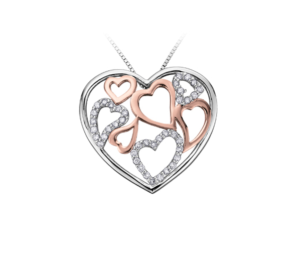 PENDENTIF COEUR EN OR 2 TONS SERTI DE DIAMANTS - CR DD2317 - BIJOUX CANADIEN PENDENTIF COEUR EN OR 2 TONS SERTI DE DIAMANTS - CR DD2317 - BIJOUX CANADIEN