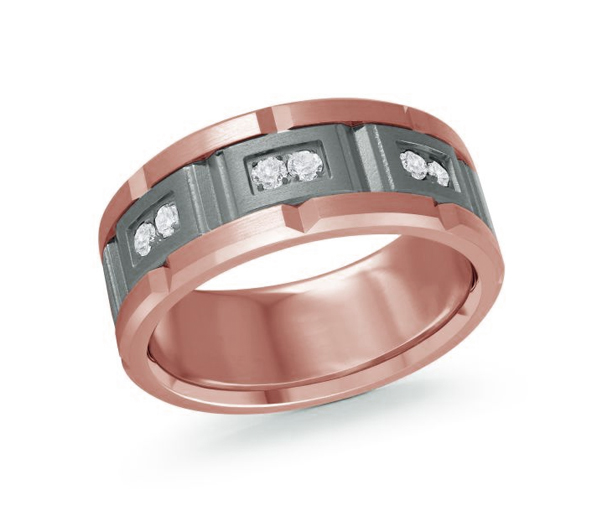 JONC EN TANTALE ET OR 14K SERTI DE DIAMANTS BLANCS OU NOIRS - ML MRDTN54P - MALO JONC EN TANTALE ET OR 14K SERTI DE DIAMANTS BLANCS OU NOIRS - ML MRDTN54P - MALO